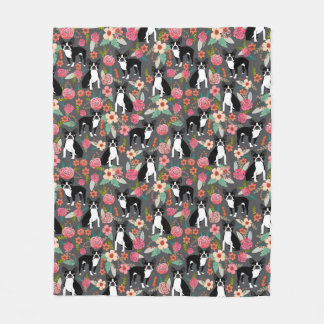 Boston Terrier Florals - honden en bloemen Fleece Deken