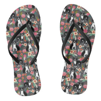 Boston Terrier Florals - honden en bloemen Teenslippers