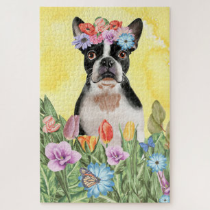 Boston Terrier Flowers Legpuzzel