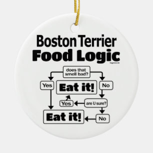 Boston Terrier Food Logic Keramisch Ornament