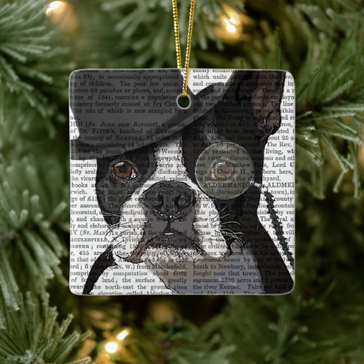 Boston Terrier, Formal Hound en Pet Keramisch Ornament (Boom)