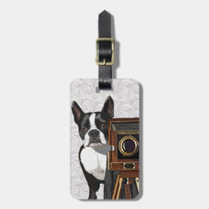 Boston Terrier Fotograaf 2 Bagagelabel