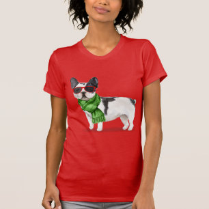 Boston Terrier Funny Kerstmis Fleas Navidog T-Shi T-shirt