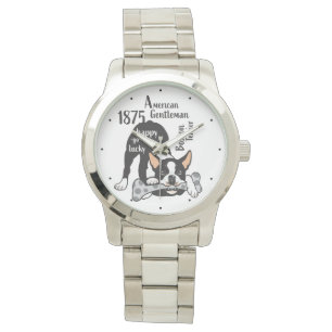 Boston Terrier. Gelukkig geluk Horloge