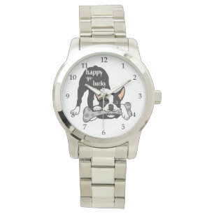 Boston Terrier. Gelukkig geluk Horloge