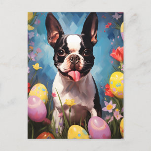 Boston Terrier Gelukkig Pasen Briefkaart