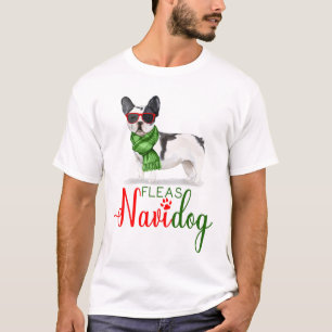 Boston Terrier Grappige Kerstmis Vlooien Navidog T-shirt