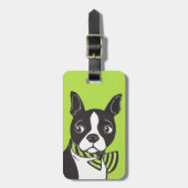 Boston Terrier Green Bagagelabel (Voorkant verticaal)