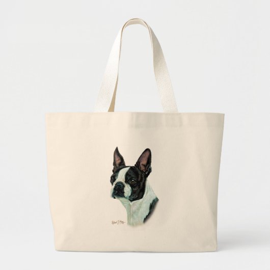Boston Terrier Grote Tote Bag (Voorkant)
