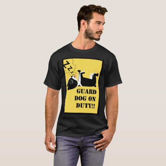 Boston Terrier Guard Dog on Duty T-shirt (Voorkant volledig)