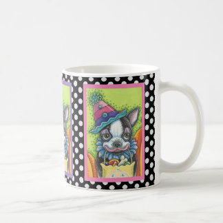 BOSTON TERRIER HALLOWEEN CLOWN, CLASSIC DOG MOK