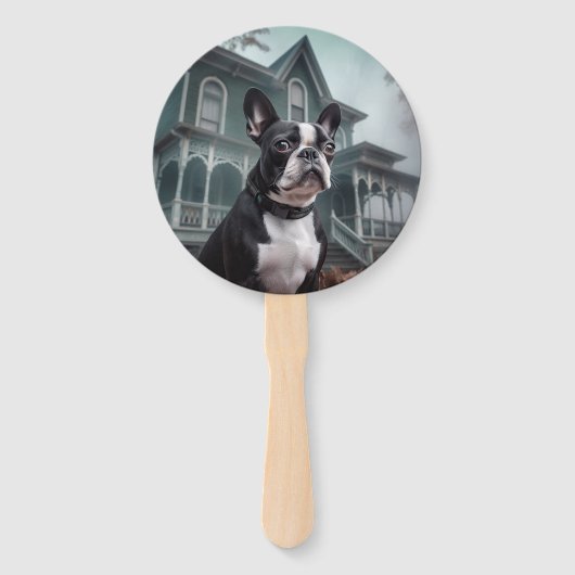 Boston Terrier Halloween eng Handwaaier (Achterkant)