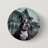 Boston Terrier Halloween eng Ronde Button 5,7 Cm (Voorkant)