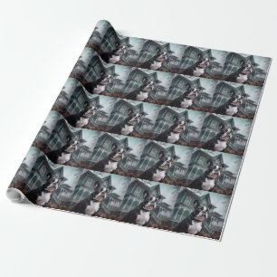 Boston Terrier Halloween Griezelen Cadeaupapier