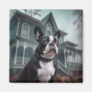 Boston Terrier Halloween Griezelen Magneet
