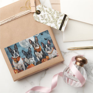 Boston Terrier Halloween Spoken Rechthoekige Sticker