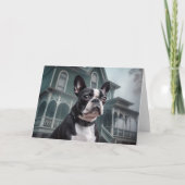 Boston Terrier Halloween Verschrikkelijk Kaart (Voorkant)