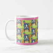BOSTON TERRIER HALLOWEWEEN CLOWN, CHIEN MUG Rose (Gauche)
