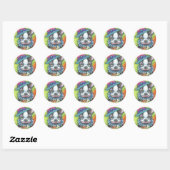 BOSTON TERRIER HALLOWEWEEN CLOWN STICKER SHEET Rou (Feuille)