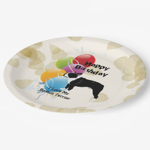Boston Terrier Happy Birthday Decor Papieren Bordje