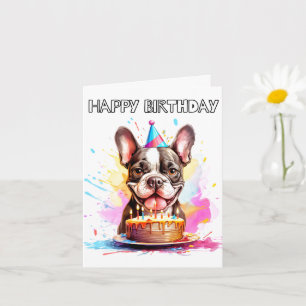 Boston Terrier Happy Birthday Kaart