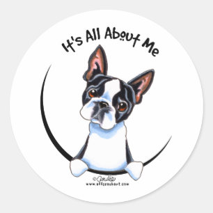 Boston Terrier heeft alles over mij Ronde Sticker