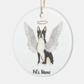 Boston Terrier Herdenkingsmonument Keramisch Ornament (Links)