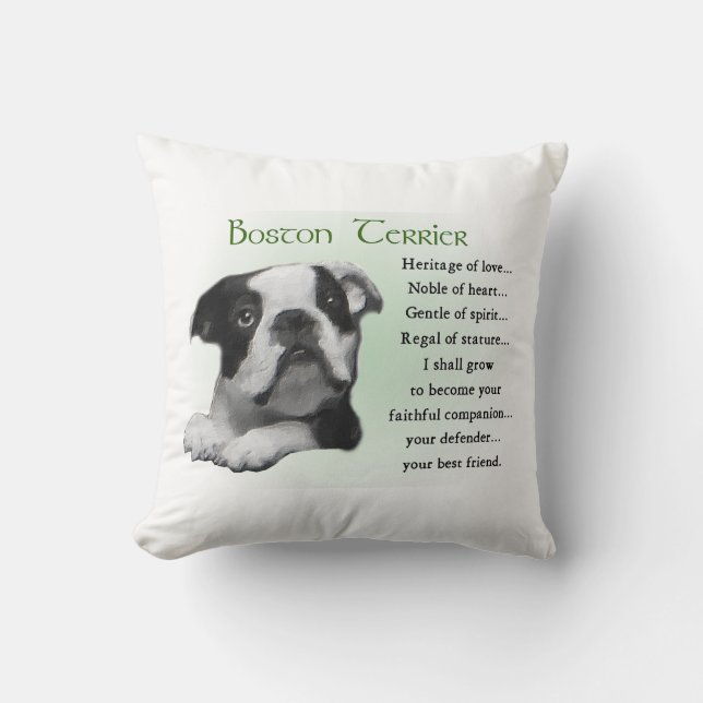 Boston Terrier Heritage of Love Kussen (Voorkant)