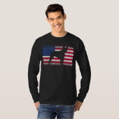 Boston Terrier Hond & Amerikaanse vlag Patriottisc T-shirt (Voorkant volledig)