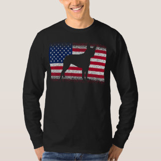 Boston Terrier Hond & Amerikaanse vlag Patriottisc T-shirt