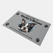 Boston Terrier Hond Deurmat (Schuin)