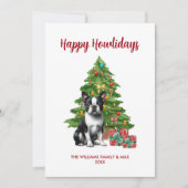 Boston Terrier Hond Familie Kerstmis Feestdagenkaart (Voorkant)