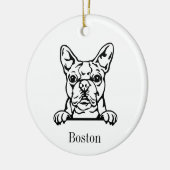 Boston Terrier hond Gepersonaliseerd Ornament voor (Links)