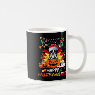 Boston Terrier hond Halloween en vrolijk Kerstmis Koffiemok