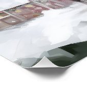 Boston Terrier Hond in Sneeuw Kerstmis Perfect Poster (Hoek)