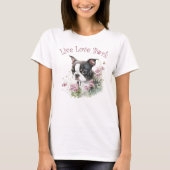 Boston Terrier Hond Mom Floral T-shirt (Voorkant)