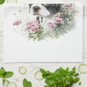 Boston Terrier Hond Mom Floral Theedoek (Gevouwen)
