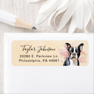Boston Terrier-hond retouradreslabel Etiket