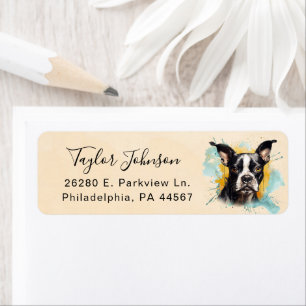 Boston Terrier-hond retouradreslabel Etiket