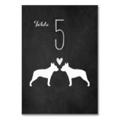Boston Terrier hond Silhouetten bruiloft receptie Kaart (Voorkant)