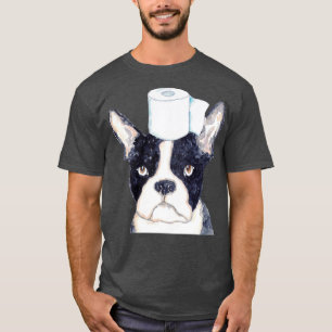 Boston terrier hond toilet Schilderen T-shirt