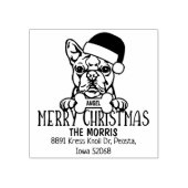 Boston Terrier Hond Vrolijk Kerstmis Retouradres Rubberstempel (Afrduk)