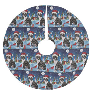 Boston Terrier Hond Winter Wonderland Kerstvreugde Kerstboom Rok