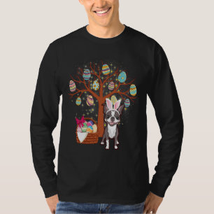 Boston Terrier Hunt Eggs Tree  Truck Easter T-shirt
