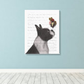 Boston Terrier Ice Cream Canvas Afdruk (Insitu (Houten vloer))