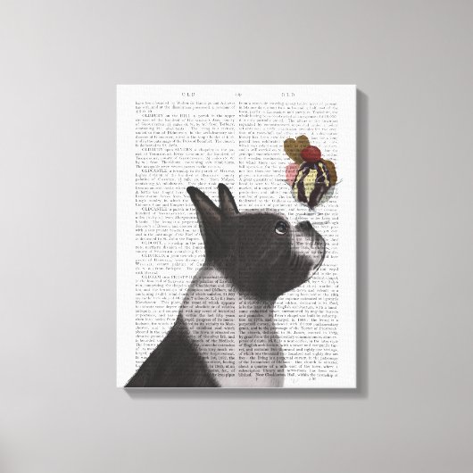 Boston Terrier Ice Cream Canvas Afdruk (Voorkant)
