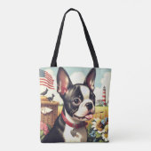  Boston Terrier Illustratie Draagtas (Achterkant)