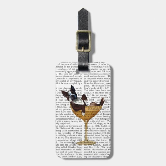 Boston Terrier in Cocktail Glass 2 Bagagelabel (Voorkant verticaal)
