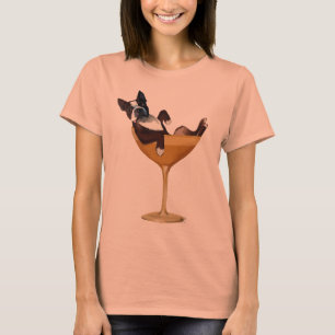 Boston Terrier in Cocktail Glass T-shirt