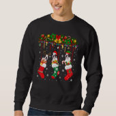 Boston Terrier in Sock Xmas Reindeer Santa Elf Dog Trui (Voorkant)